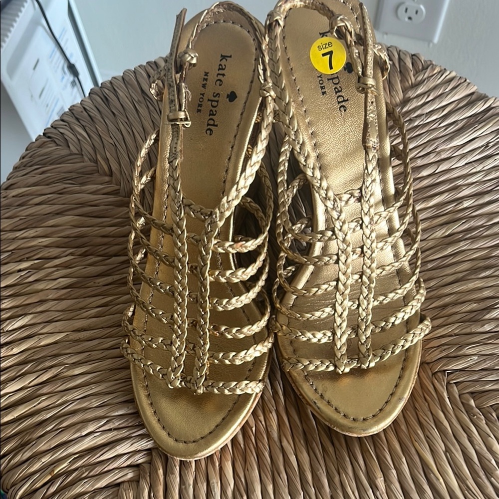 Kate Spade Metallic Gold Strappy Sandals